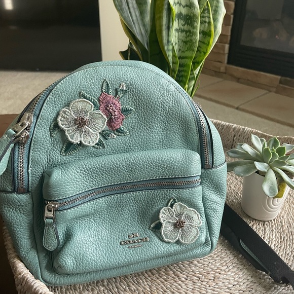 Coach Handbags - Blue floral Coach Backpack Purse